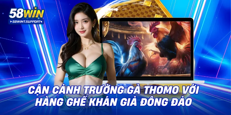 Cận cảnh trường gà Thomo với hàng ghế khán giả đông đảo