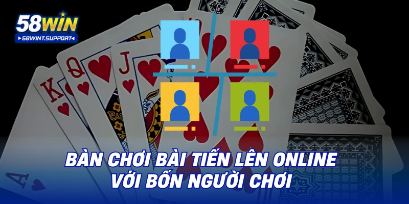 Bàn chơi Bài Tiến Lên Online với bốn người chơi